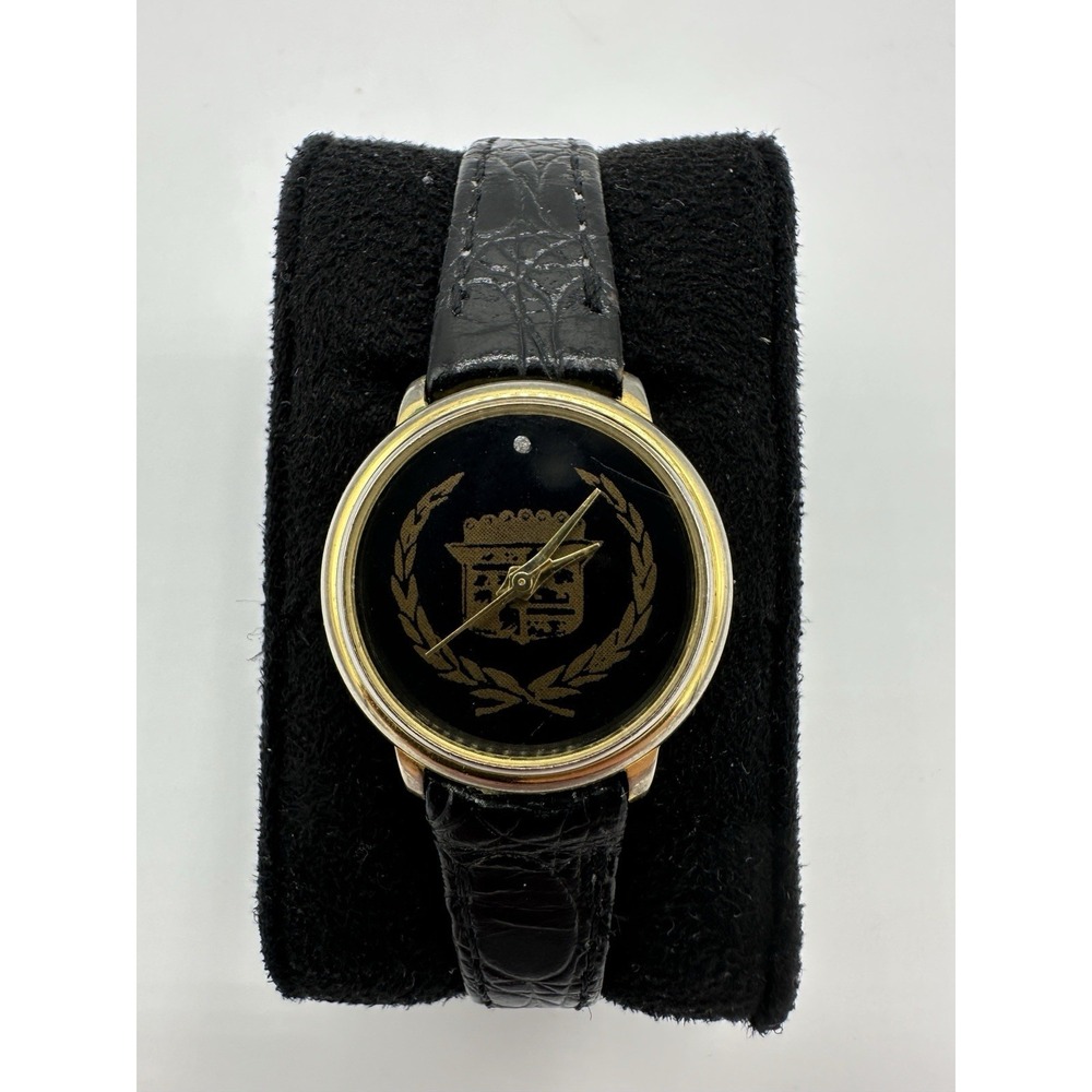 Vintage Cadillac Crest Logo Quartz Womens Watch Gold Tone New Battery Works